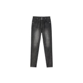 Women's Black Gray Bleached High Waist Skinny Jeans